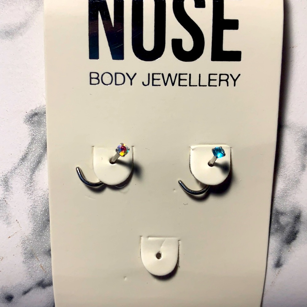 Two Nose Studs